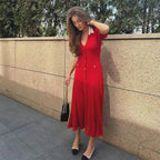 Red Knitted Dress – Women's Summer Dress