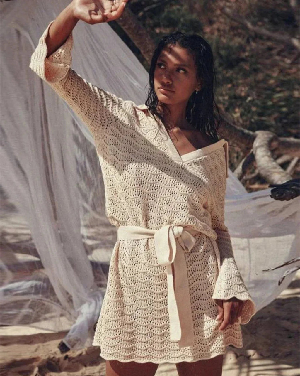V-Neck Hollow Out Dress – Women's Summer Dress