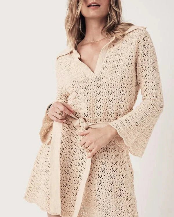 V-Neck Hollow Out Dress – Women's Summer Dress