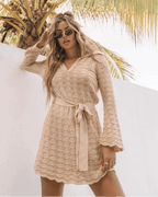 V-Neck Hollow Out Dress – Women's Summer Dress