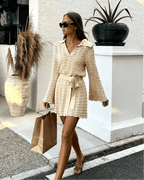 V-Neck Hollow Out Dress – Women's Summer Dress