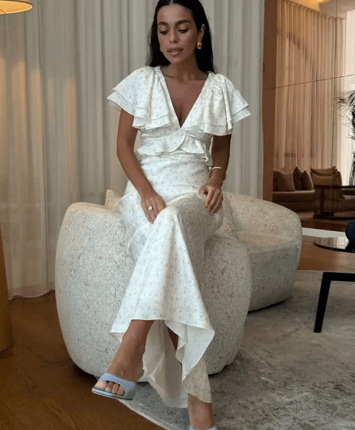Ruffle Sleeves Midi Dress – Women's Summer Midi Dress
