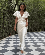 Ruffle Sleeves Midi Dress – Women's Summer Midi Dress