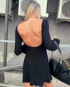 White Open Back Mini Dress – Women's Summer Mini Dress