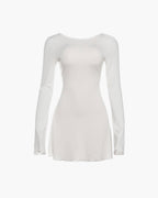 White Open Back Mini Dress – Women's Summer Mini Dress