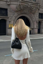 White Open Back Mini Dress – Women's Summer Mini Dress
