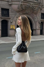 White Open Back Mini Dress – Women's Summer Mini Dress