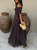 Off Shoulder Maxi Dress – Women's Summer Party Maxi Dress