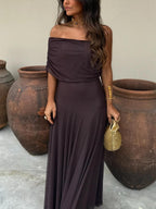 Off Shoulder Maxi Dress – Women's Summer Party Maxi Dress