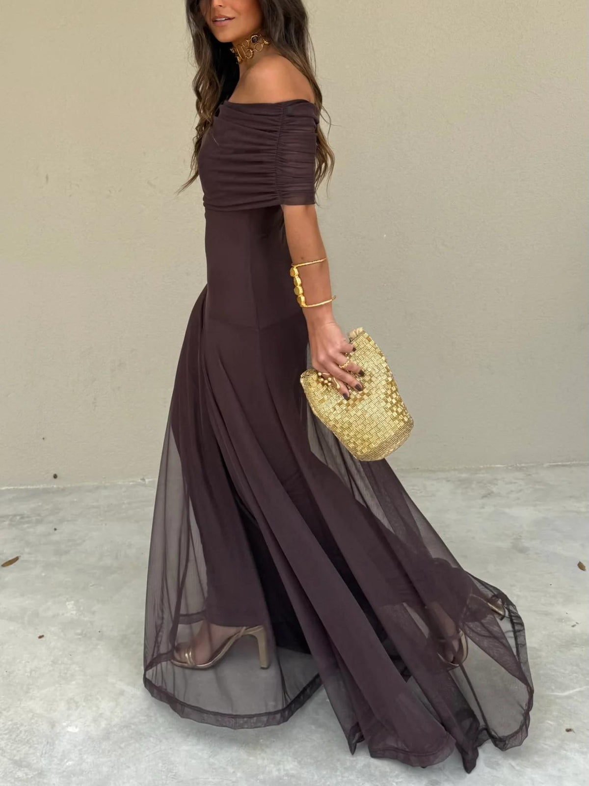 Off Shoulder Maxi Dress – Women's Summer Party Maxi Dress