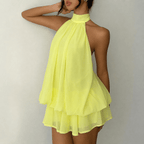 Halter Backless Mini Dress – A-Line Summer Dress in 9 Colours