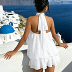 Halter Backless Mini Dress – A-Line Summer Dress in 9 Colours