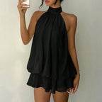 Halter Backless Mini Dress – A-Line Summer Dress in 9 Colours