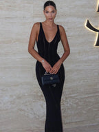Black Backless Maxi Dress – Women's Summer Party Maxi Dress