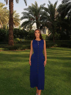Button Front Maxi Dress with Pockets – Everyday Round Neck Dress