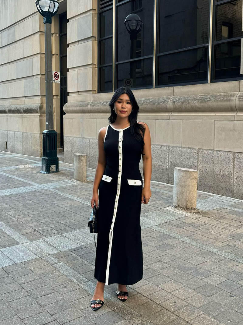 Button Front Maxi Dress with Pockets – Everyday Round Neck Dress