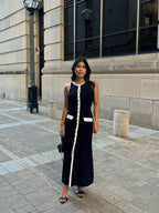 Button Front Maxi Dress with Pockets – Everyday Round Neck Dress