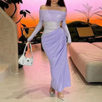Black Long Sleeve Mesh Maxi Dress – Women's Summer Maxi Dress