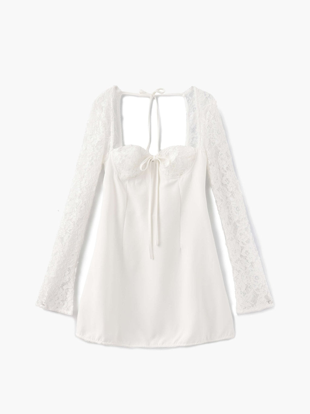 Satin Mini Dress with Lace Details – Romantic Cocktail Dress