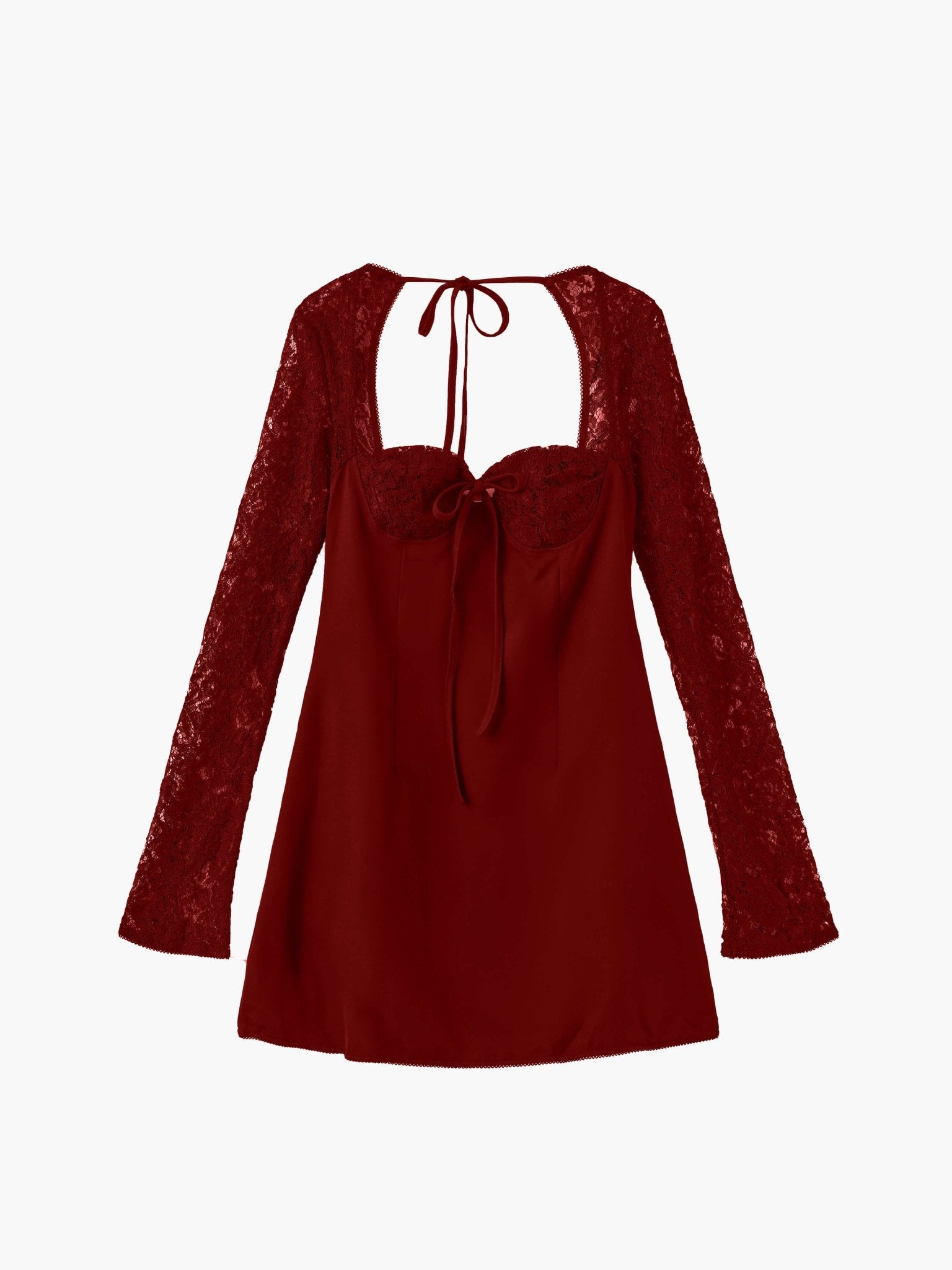 Satin Mini Dress with Lace Details – Romantic Cocktail Dress