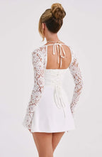Satin Mini Dress with Lace Details – Romantic Cocktail Dress