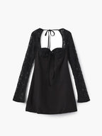 Satin Mini Dress with Lace Details – Romantic Cocktail Dress