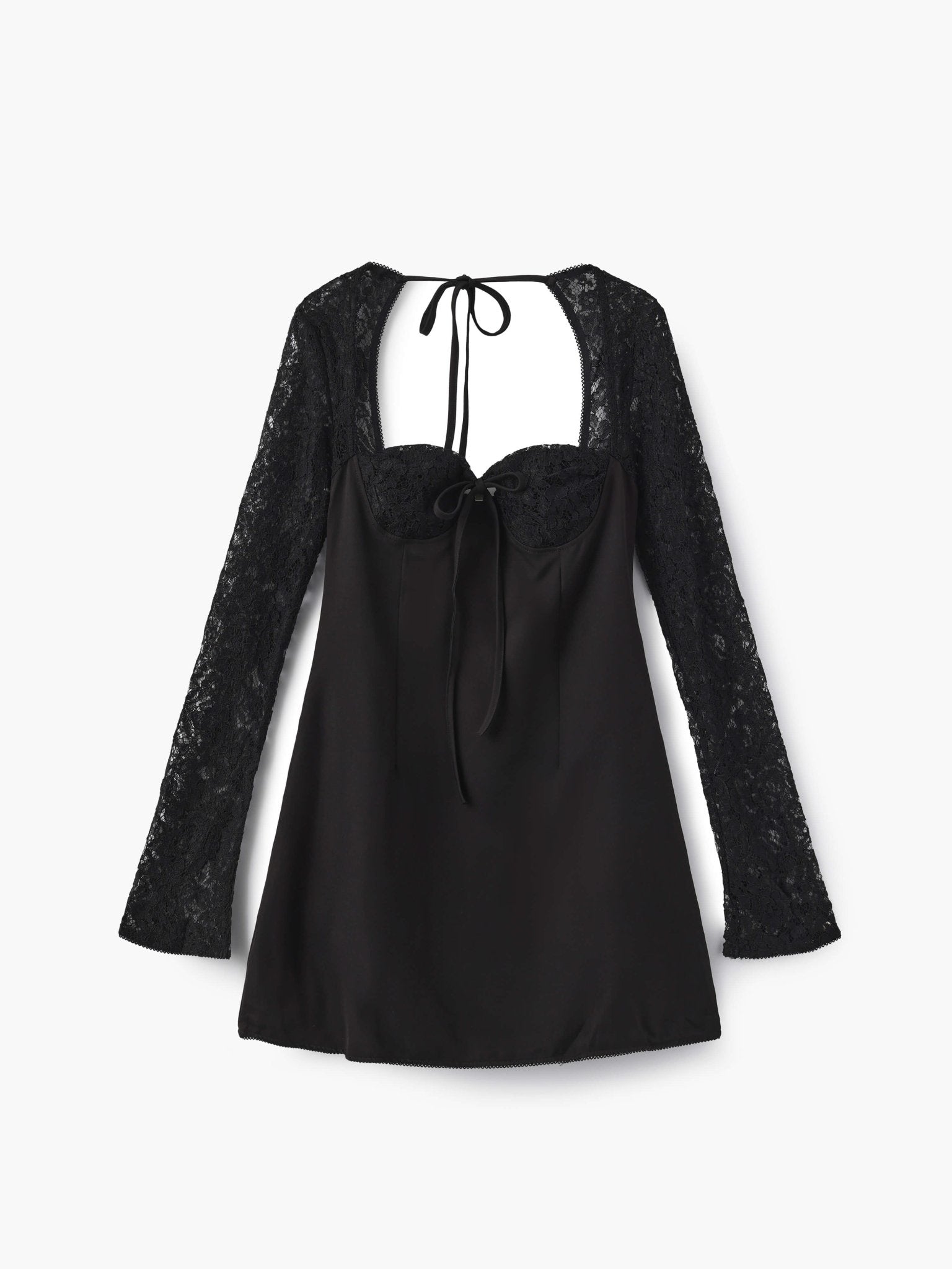 Satin Mini Dress with Lace Details – Romantic Cocktail Dress