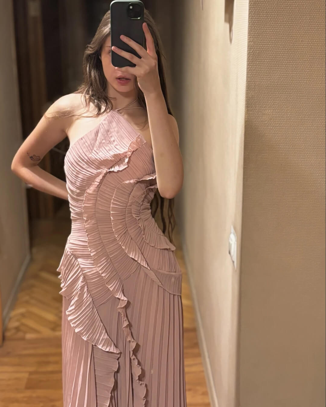 Halter Ruffled Tulle Maxi Dress – Ethereal Occasion Gown