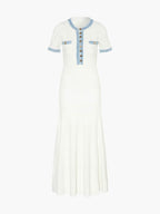 Textured Knit Maxi Dress – Boho Crochet Detail Dress