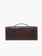 Woven Bag with Knot & Gold Link Detail – Compact Vegan Leather Handbag