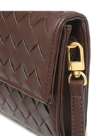 Woven Bag with Knot & Gold Link Detail – Compact Vegan Leather Handbag