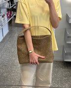 Suede Look Tote with Minimalist Silhouette – Spacious Day Bag