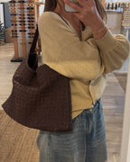 Suede Look Tote with Minimalist Silhouette – Spacious Day Bag