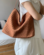 Suede Look Tote with Minimalist Silhouette – Spacious Day Bag