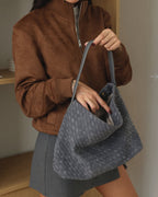 Suede Look Tote with Minimalist Silhouette – Spacious Day Bag