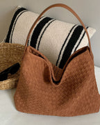 Suede Look Tote with Minimalist Silhouette – Spacious Day Bag