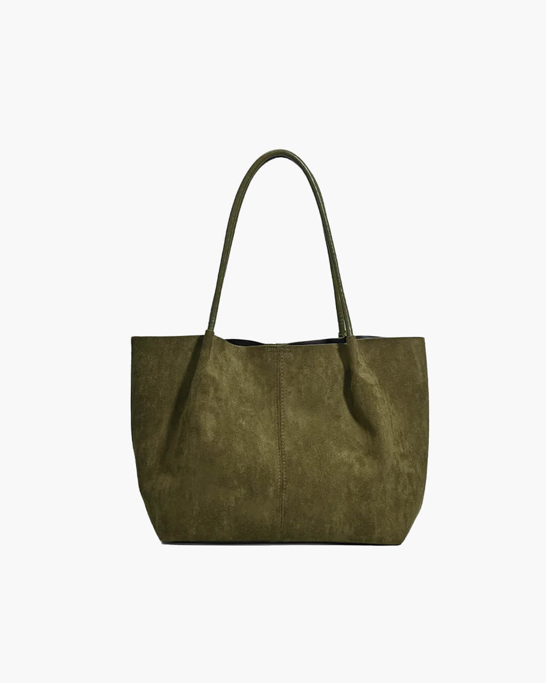 Suede Look Tote Bag with Pouch – Retro Two-Piece Bag Set