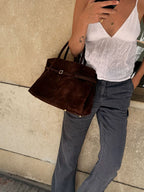 Soft Suede Look Bag in Neutral Tones – Structured Daily Bag