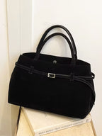 Soft Suede Look Bag in Neutral Tones – Structured Daily Bag