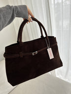 Soft Suede Look Bag in Neutral Tones – Structured Daily Bag
