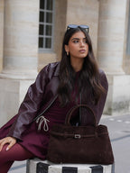 Soft Suede Look Bag in Neutral Tones – Structured Daily Bag