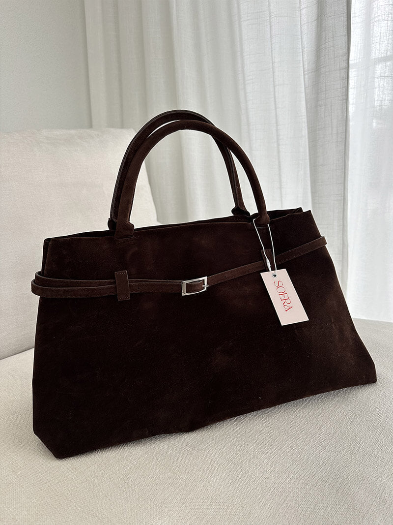 Soft Suede Look Bag in Neutral Tones – Structured Daily Bag