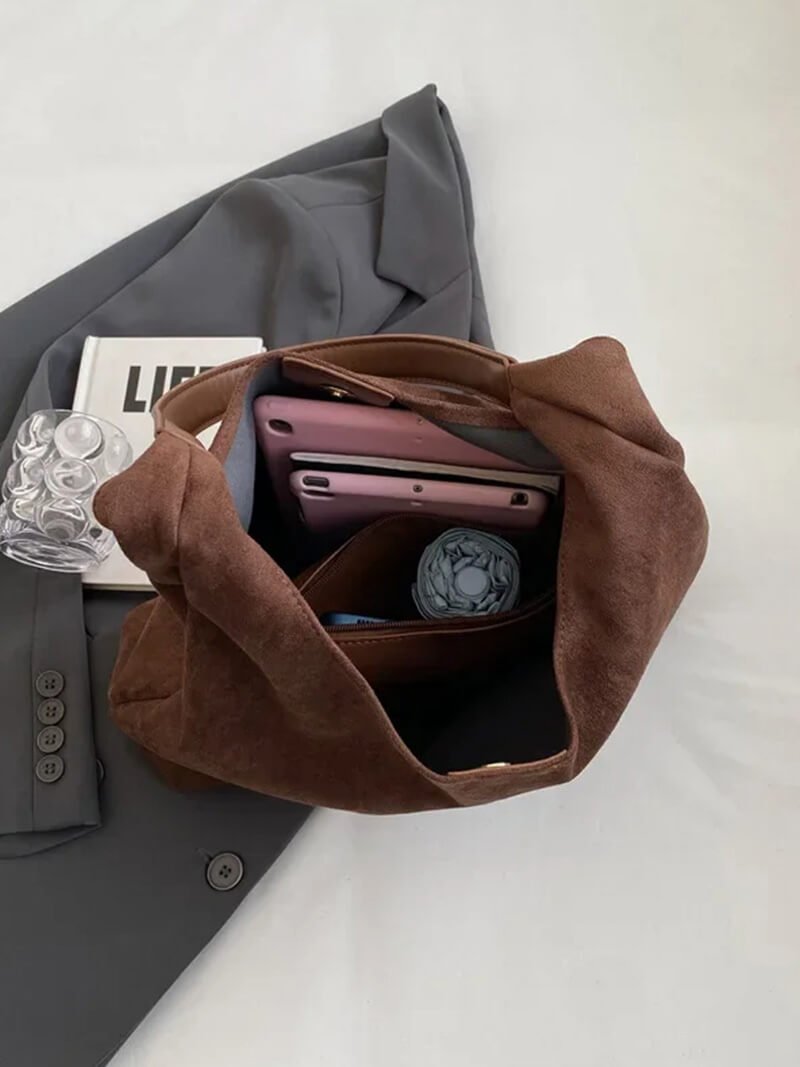 Western Style Suede Look Bag – Soft Everyday Shoulder Bag
