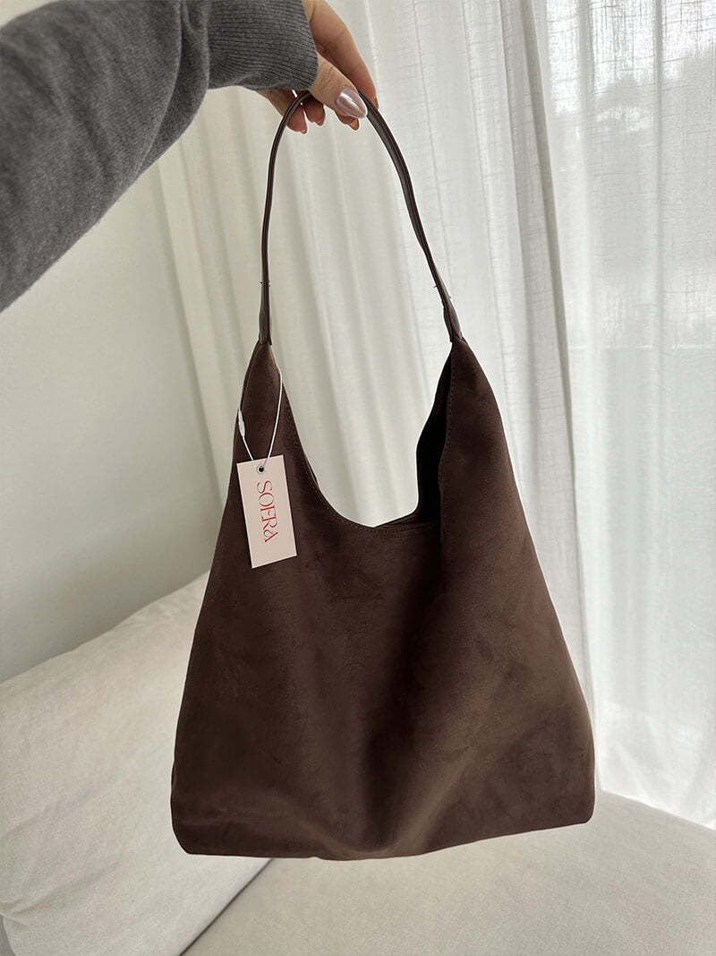 Western Style Suede Look Bag – Soft Everyday Shoulder Bag