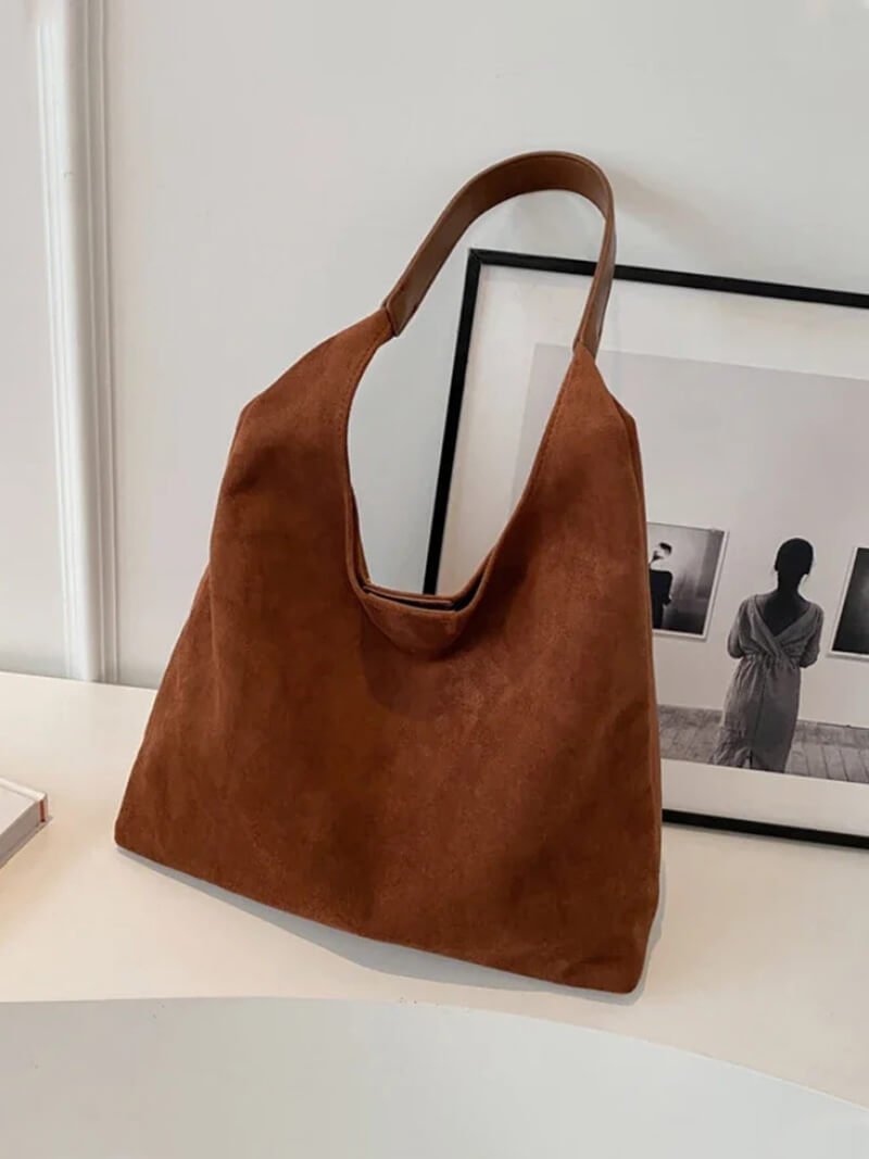 Western Style Suede Look Bag – Soft Everyday Shoulder Bag