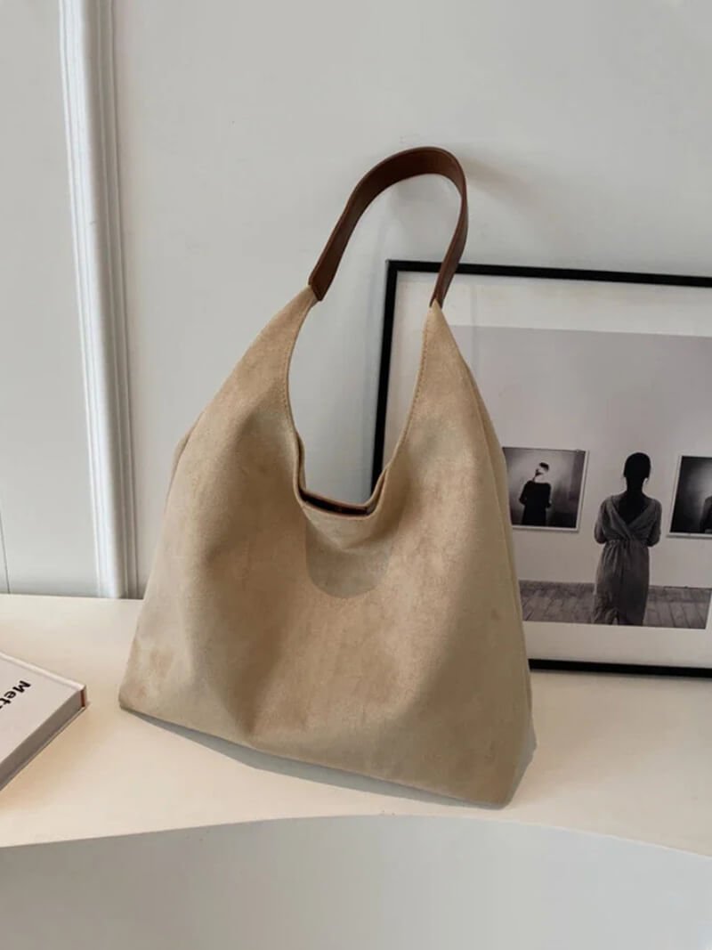 Western Style Suede Look Bag – Soft Everyday Shoulder Bag