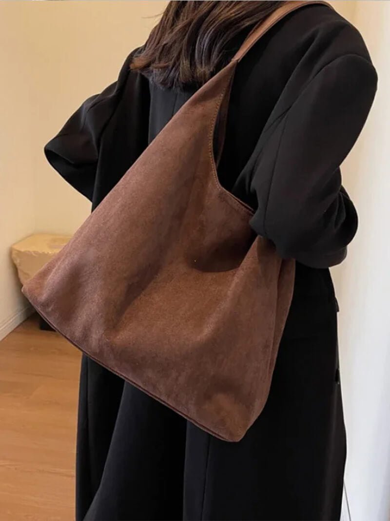 Western Style Suede Look Bag – Soft Everyday Shoulder Bag