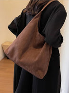 Western Style Suede Look Bag – Soft Everyday Shoulder Bag