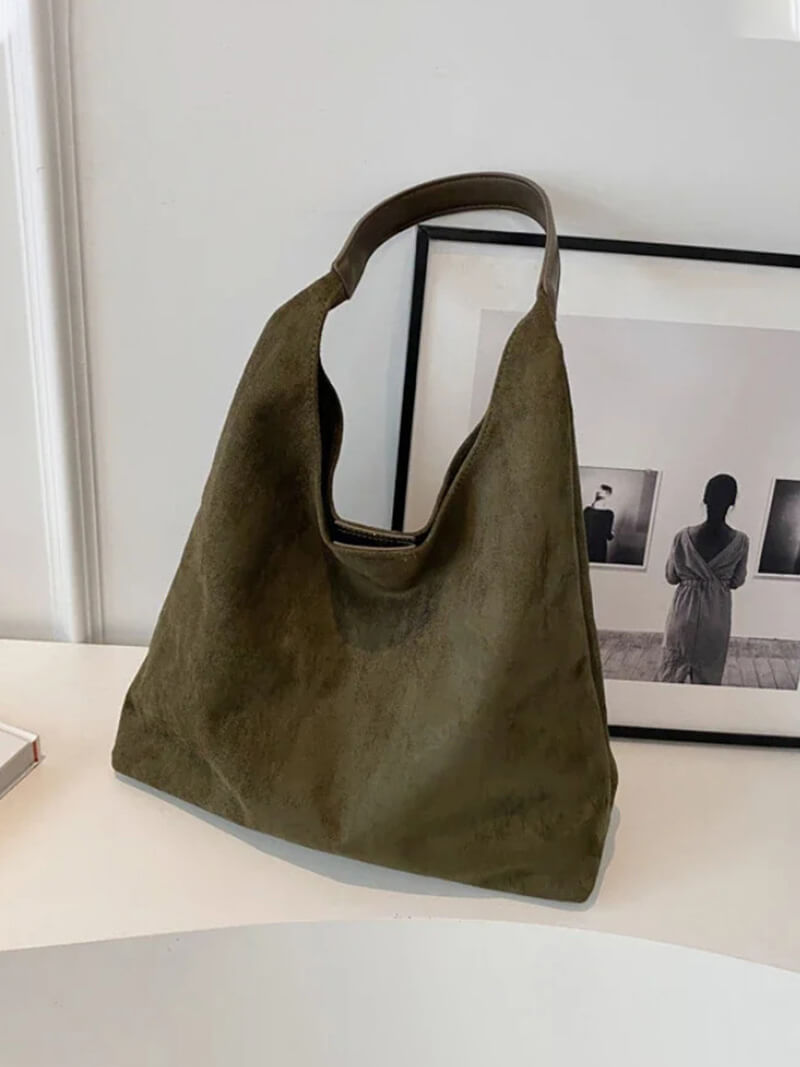 Western Style Suede Look Bag – Soft Everyday Shoulder Bag