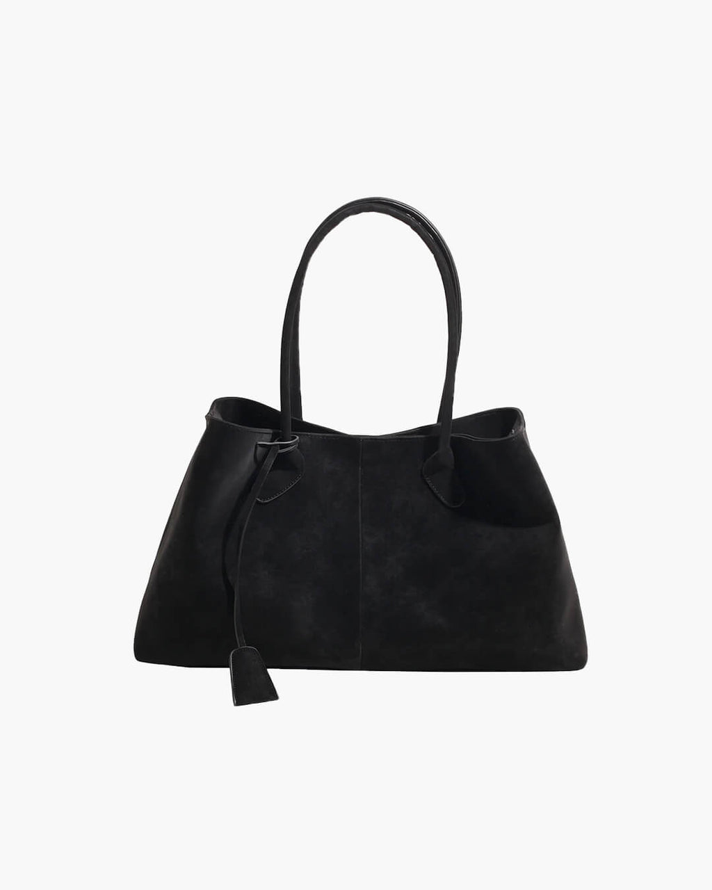 Vegan Suede Shoulder Tote – Minimalist Solid Colour Bag